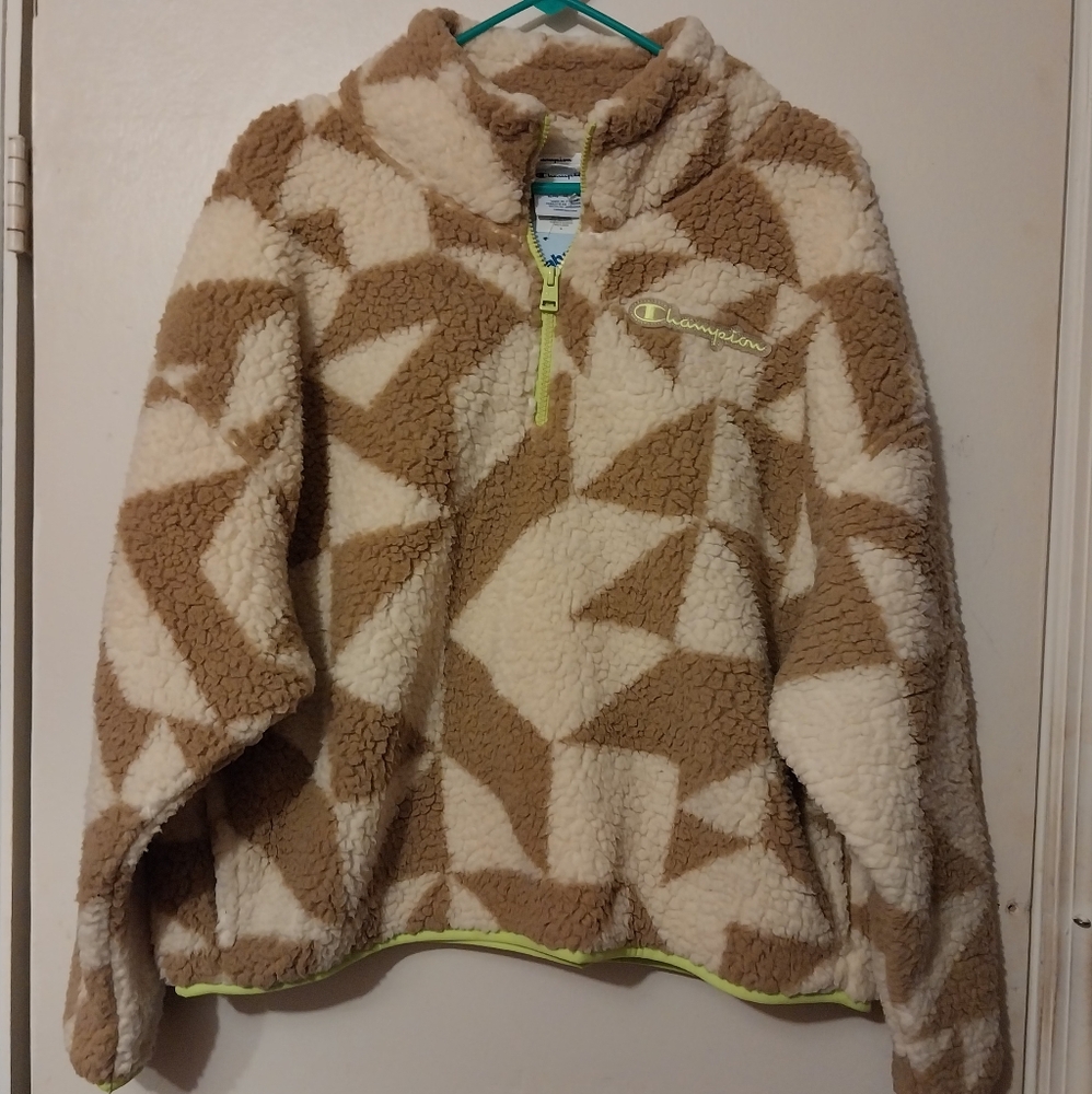 New Champion Quarter Zip Sherpa Geo Jacket